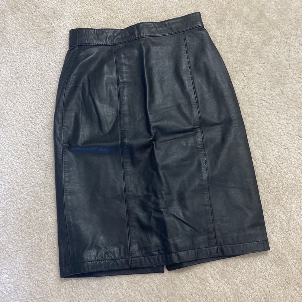 Genuine Leather Pencil Skirt